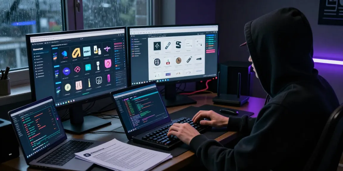 Exploring the Best Darknet Markets 2026 with a user engaged in a secure online transaction, highlighting technology and privacy.